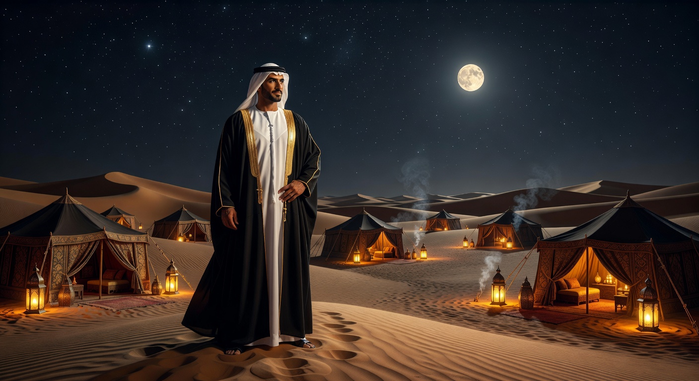 Luxury Arabian Desert Night Background
