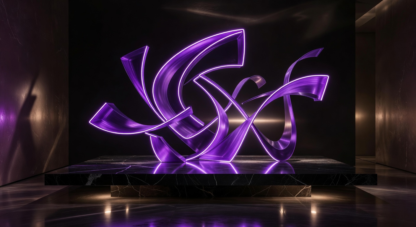 Abstract Purple Neon Luxury Art